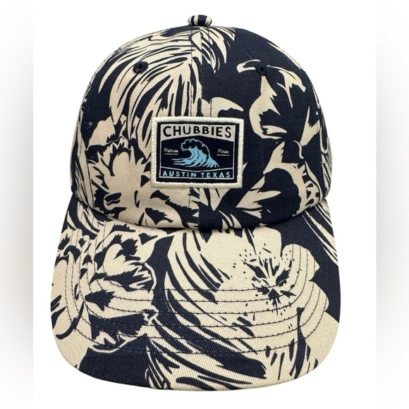 NWOT Chubbies Floressence  Blue and Cream Floral Adjustable Cap - Picture 1 of 9